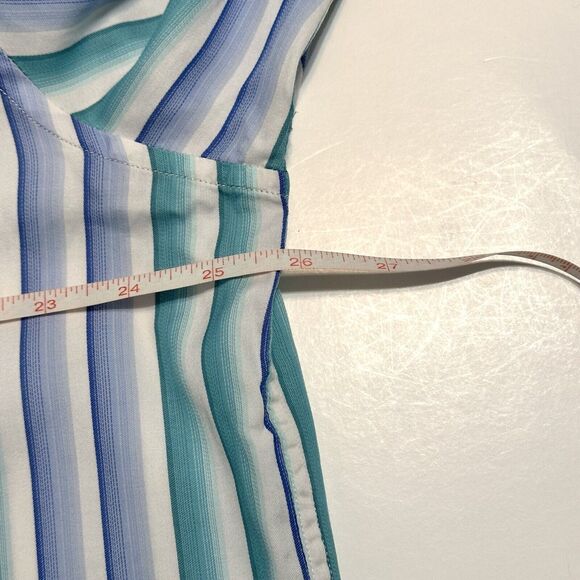 Tommy Bahama Blue Grn Striped Button Up Mens XL Long Sleeve Shirt Woven Casual - Picture 3 of 9